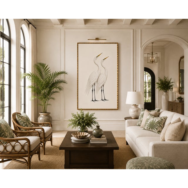 Crane Study 2, Neutral Coastal Bird Art Print, 24" X 36" For Sale In Buffalo - Image 6 of 8