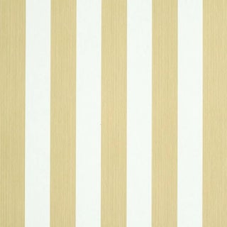 Sample - Schumacher Edwin Stripe Medium Wallpaper in Sand For Sale