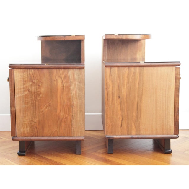 Art Deco Bedside Tables by Jindrich Halabala for Up Zavody, 1940s, Set of 2 For Sale - Image 3 of 18