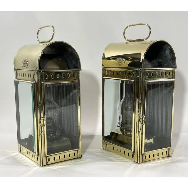 Brass Solid Brass English Cabin Lanterns For Sale - Image 8 of 12