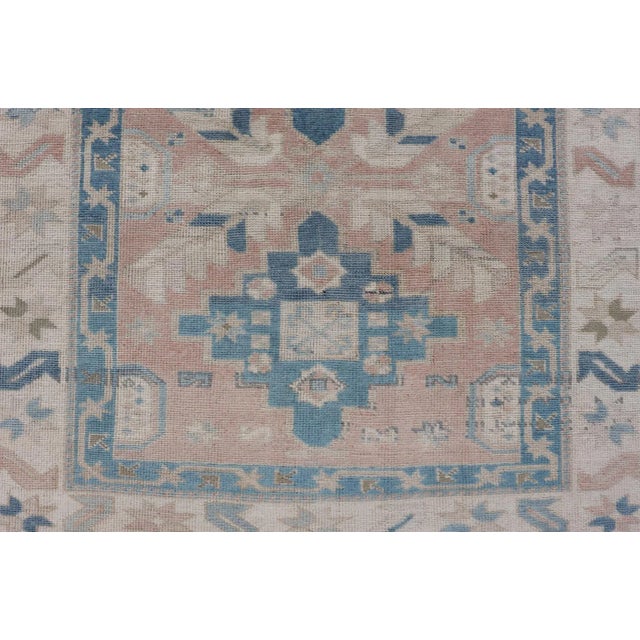 Textile Turkish Oushak Vintage Carpet With Tri Medallion Design 4'5 X 6'8 For Sale - Image 7 of 10