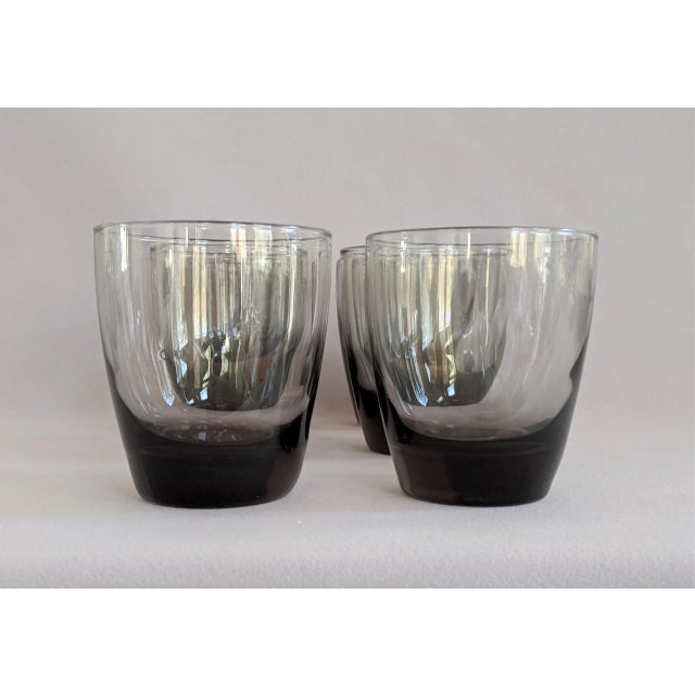 Dark Gray Libbey Smoke Gray Lowball Glasses - Set of 8 For Sale - Image 8 of 11