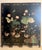 A beautifully crafted vintage Chinese carved lacquer folding screen featuring an elegant lotus pond scene with colorful...
