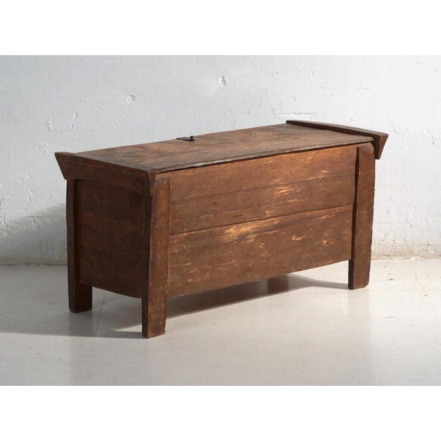 Antique Carved Trunk in Pine Wood, Romania, 1900 For Sale - Image 10 of 11