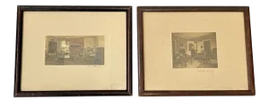 Pair of Early 20th Century Hand Tinted Interior Scene Photographs by Wallace Nutting C.1910