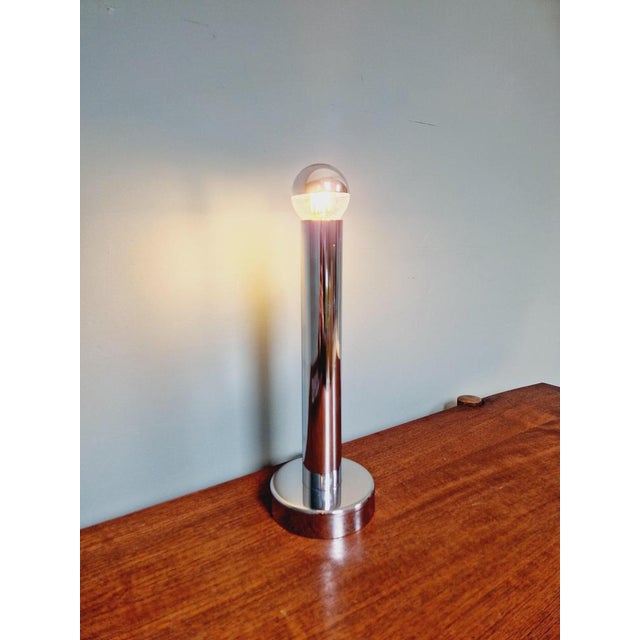 Tubular Chrome Metal Table Lamp, 1970s For Sale - Image 13 of 14
