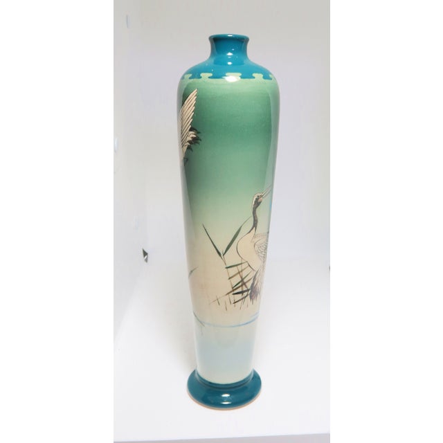 Mid 20th Century Lovely Japanese Vase With Hand-Painted Cranes, For Sale - Image 5 of 5