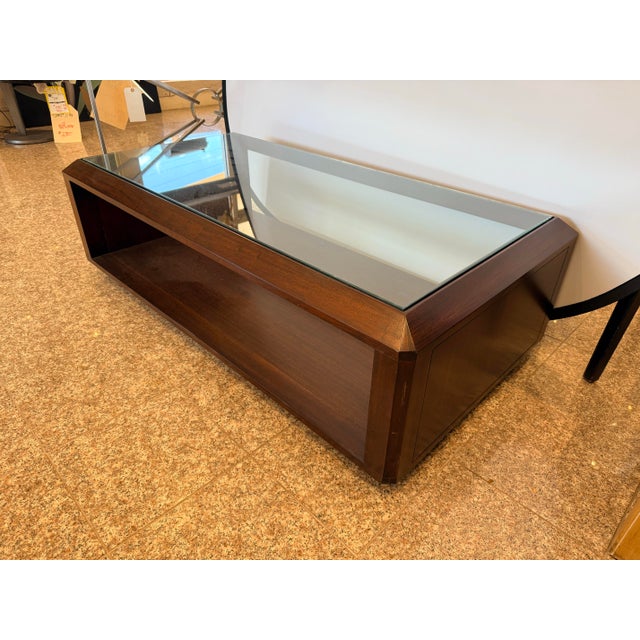 Mid-Century Modern Bernhardt Walnut Two-Tier Cocktail Coffee Table For Sale - Image 3 of 6