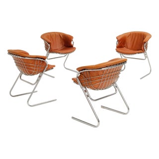 Flynn Dining Chairs by Gastone Rinaldi for Thema, 1970s, Set of 4 For Sale
