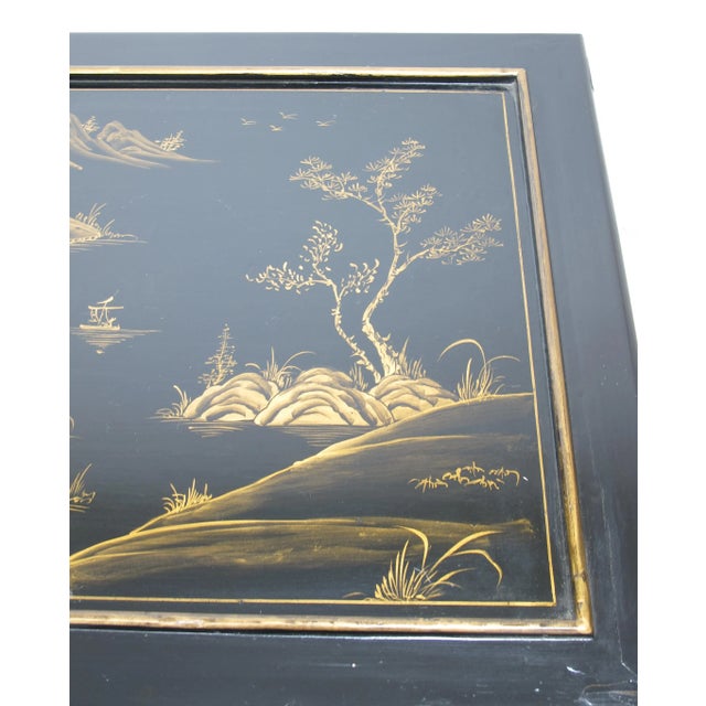 Wood Gilded Chinoiserie Style Side Table For Sale - Image 7 of 13