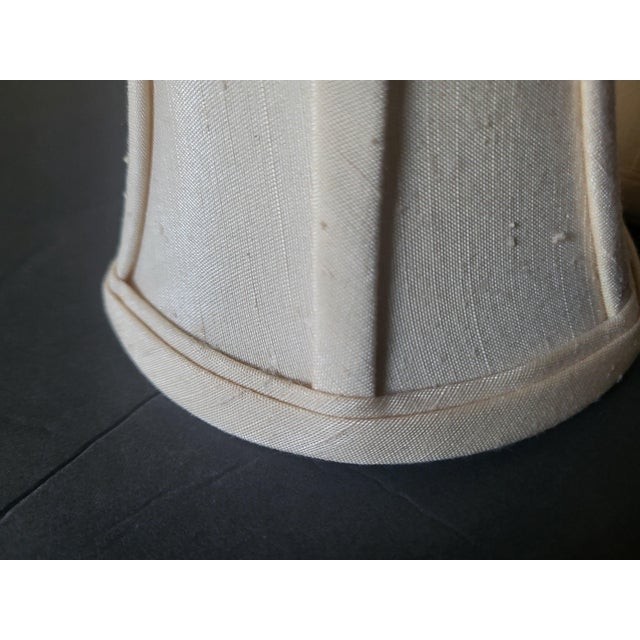 Contemporary Pair of Fabric Beige Clip-on Lamp Shades For Sale - Image 4 of 8