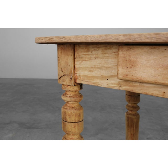 Brown Rustic French Provençal Beech Side Table, 1850 For Sale - Image 8 of 15
