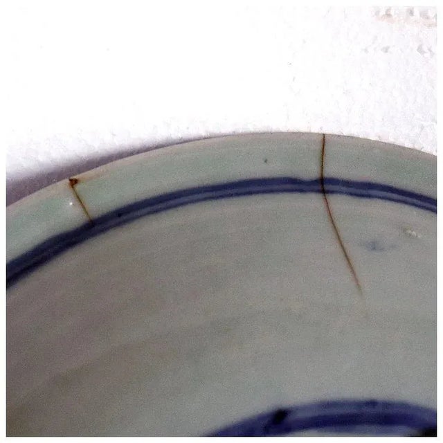 Large Chinese Export Ming Swatow Ware Porcelain Celadon Phoenix Plate For Sale In Denver - Image 6 of 7