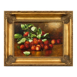 Mid 20th Century Elegant Fruit Still Life Oil Painting - Unknown Artist Unsigned For Sale