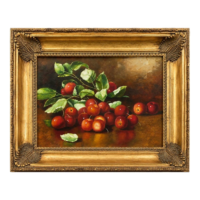 Mid 20th Century Elegant Fruit Still Life Oil Painting - Unknown Artist Unsigned For Sale