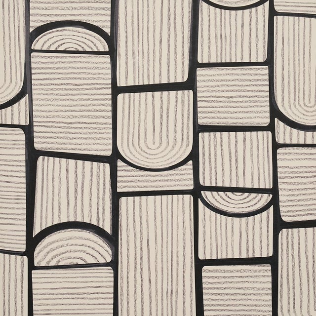 SAMPLE - Schumacher x Backdrop Bloomsbury Wallpaper In Carbon For Sale