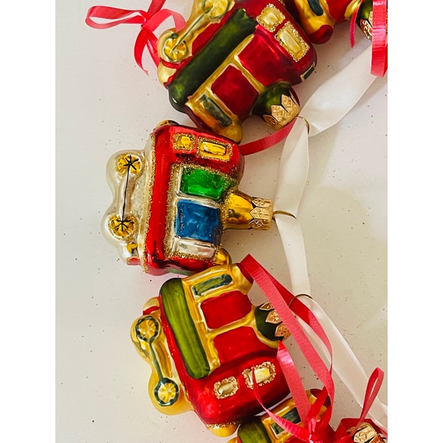 Shabby Chic 15 European Vintage Glass Christmas Ornaments Cho Cho Trains For Sale - Image 3 of 5