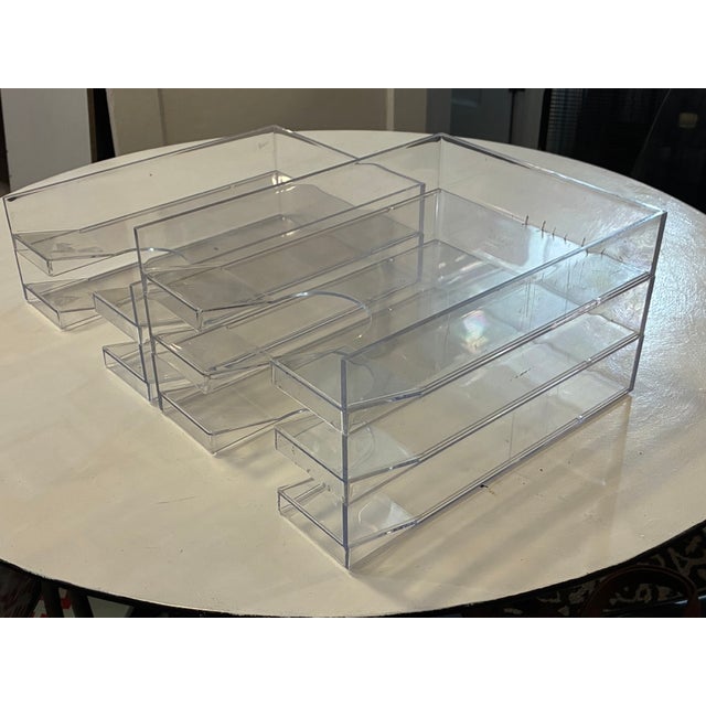 Space Age 1970s Palaset Clear Acrylic Stacking Letter Trays - Set of 5 For Sale In Atlanta - Image 6 of 8