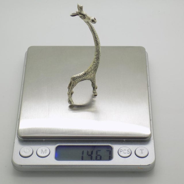 Vintage Italian Handmade Genuine Silver Giraffe Figurine, 1980s For Sale - Image 10 of 13