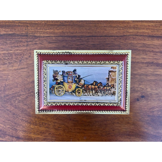 1970's Western Germany Christmas Cookie Tin Container For Sale - Image 11 of 12