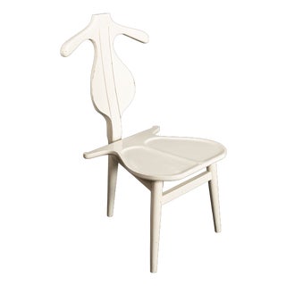 Valet Chair in White Lacquered Wood by Hans J. Wegner, 1950s For Sale