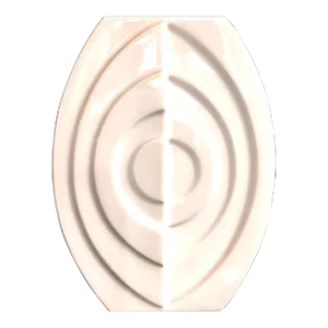 German 1960s Mid Century Modern Glossy White Bisque Porcelain Op Art Vase/ Gerold Porzellan Germany