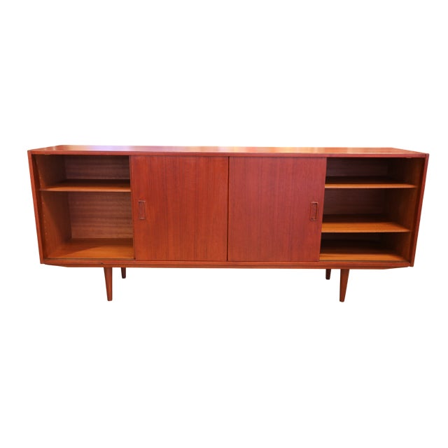 Vintage Danish Teak Sideboard with Sliding Doors, 1960 For Sale - Image 15 of 18