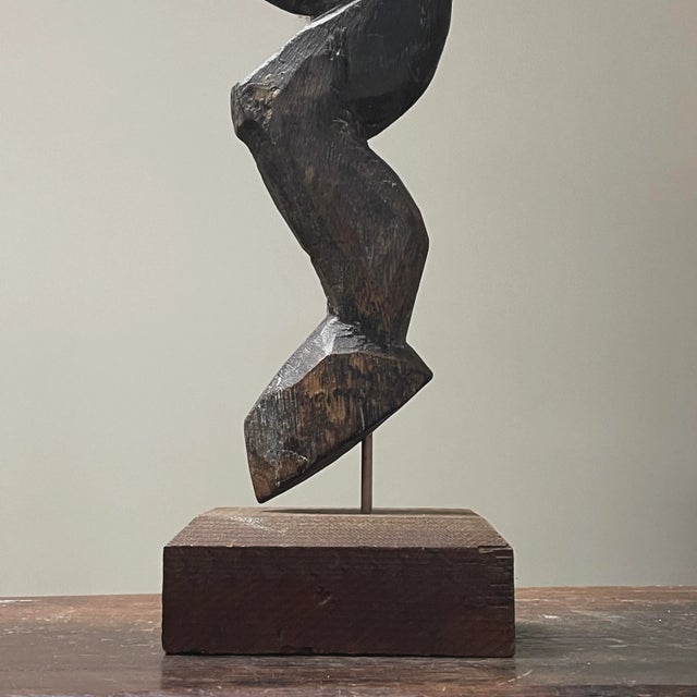 Wood Antique Papuan Hand Carved Hooked Primitive Figurative Sculpture For Sale - Image 7 of 9