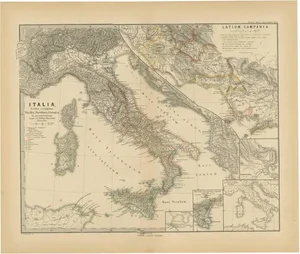 Map of Roman Italy and Provinces, 1880s