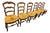 Vintage Carved Ladder‑Back Rush Seat Chairs – Set of 6 For Sale