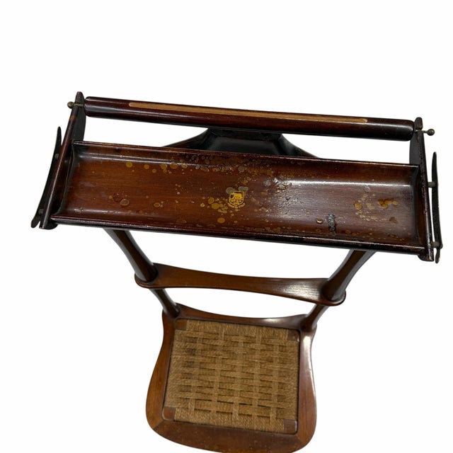Mid Century Men’s Mahogany “Spqr” Clothing Valet, Seat and Drawer. No For Sale - Image 6 of 9