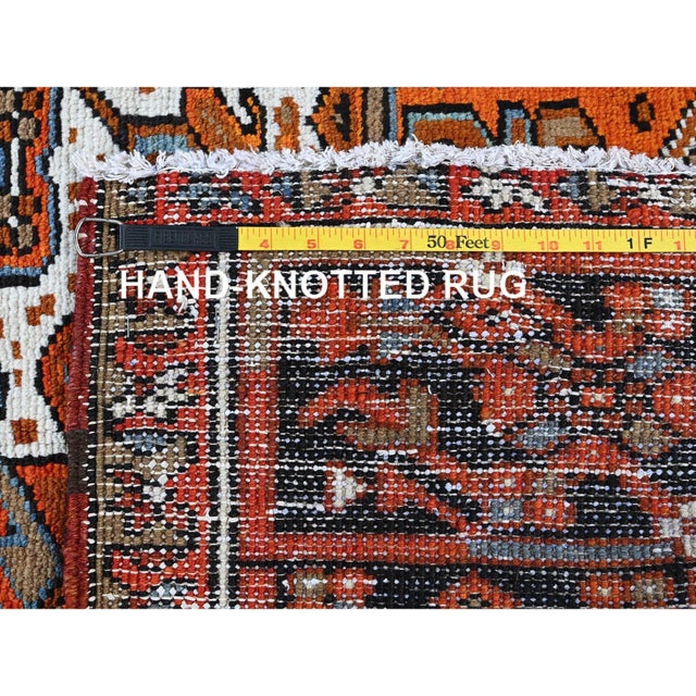 Persian Vintage Persian Heriz Medallion Rug, Rust, 1960s For Sale - Image 3 of 12