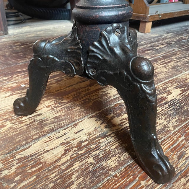 Late 19th Century Late 1800s Victorian Piano Stool With Cast Iron Feet For Sale - Image 5 of 7