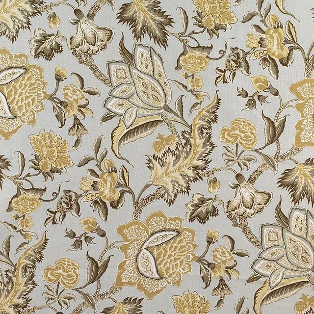 Sample- Schumacher Ceylon Floral Vine Fabric in Mineral For Sale