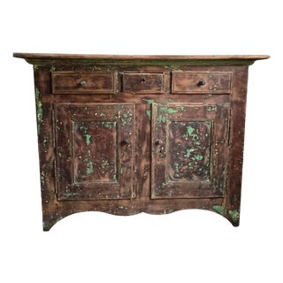 18th Century Rustic French Walnut Buffet Cabinet For Sale