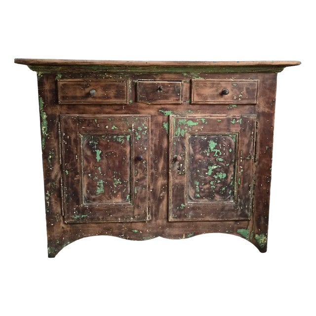 18th Century Rustic French Walnut Buffet Cabinet For Sale