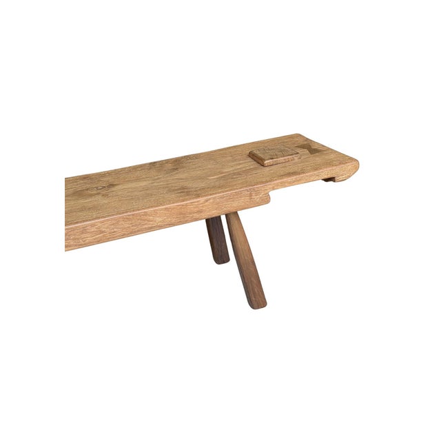 Contemporary Sculptural Teak Wood Long Bench Stunning Wood Textures, Modern Organic For Sale - Image 3 of 8