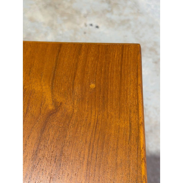 Brown Solid Teak Rectangular Coffee Table With Slatted Magazine Shelf Danish Mid-Century Modern 1960s For Sale - Image 8 of 8