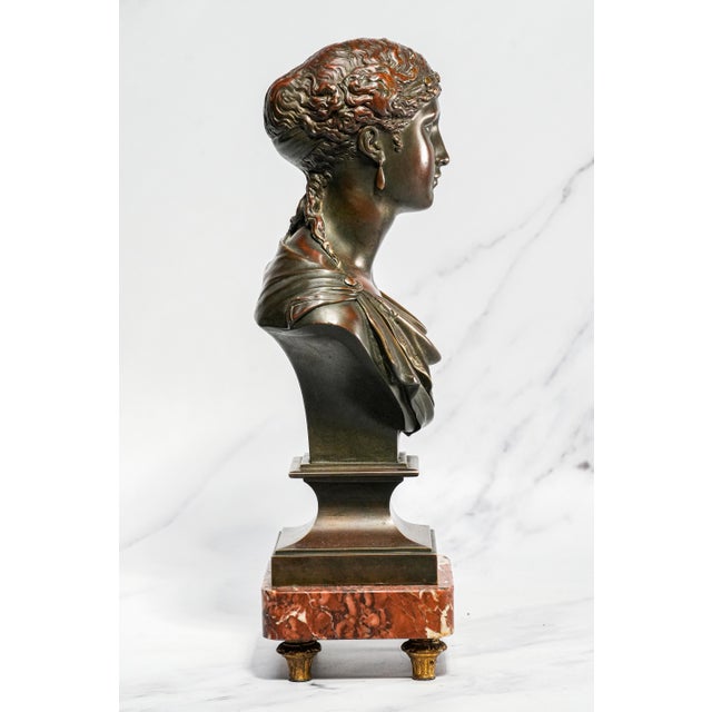 Bronze Neoclassical Goddess Venus Antique 19th Century French Bronze Statue Sculpture Marble Artist Signed Base Home Decor Art For Sale - Image 8 of 18