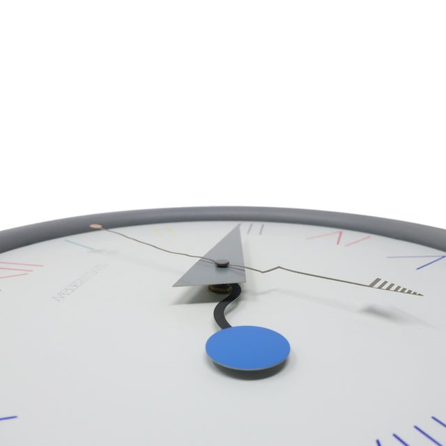 Metal 1980s Postmodern Canetti Wall Clock For Sale - Image 7 of 8
