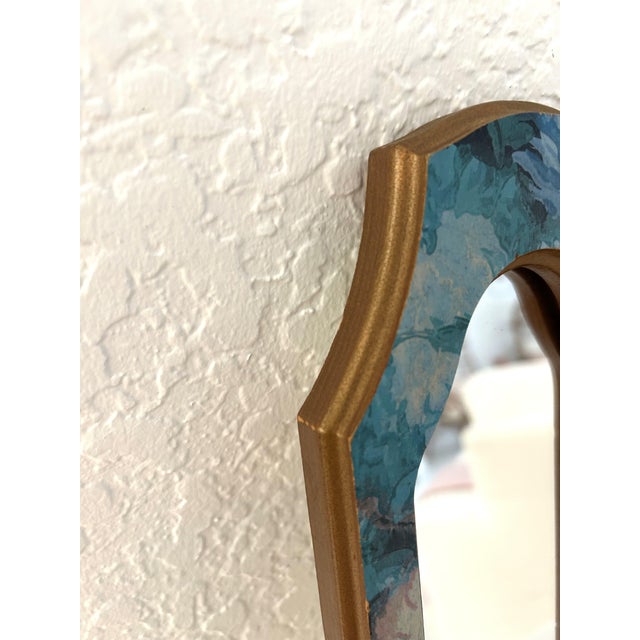 Vintage Floral Mirrored Wood Candle Sconces, a Pair For Sale - Image 4 of 5
