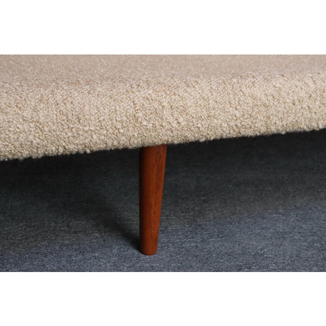Danish Modern Four Seat Long Sofa in Teak and Two-Tone Bouclé For Sale - Image 12 of 18