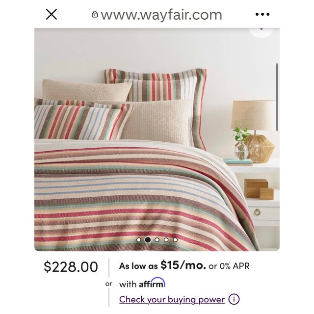 Blanket bought for a rental in Vail, CO that we no longer have. Found same blanket on Wayfair for $228 retail. Don’t think...