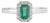Modern Inspired 0.56 Carat Emerald Diamond Halo Statement Ring, Size 7.5 For Sale