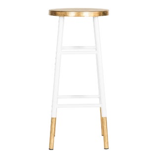 Dipped Barstool in White & Gold For Sale