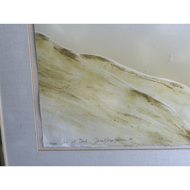 Blue 1980s Original Signed “Iris at Daybreak” and “Iris at Dusk” Framed Woodcut Silkscreens by D. Goldstein, a Pair For Sale - Image 8 of 12