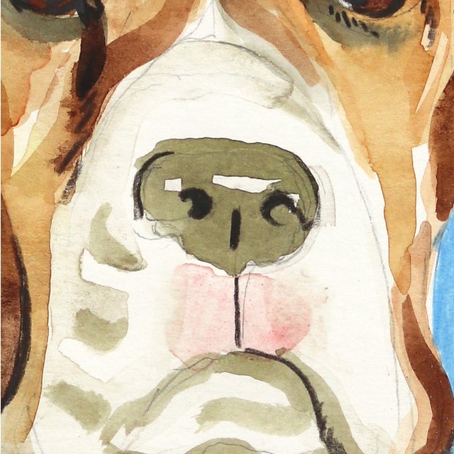 I Hunt Rabbits - Playful Dog Pet Portrait Mixed Media Painting on Paper Original Artwork by Kellie Newsome For Sale - Image 4 of 7