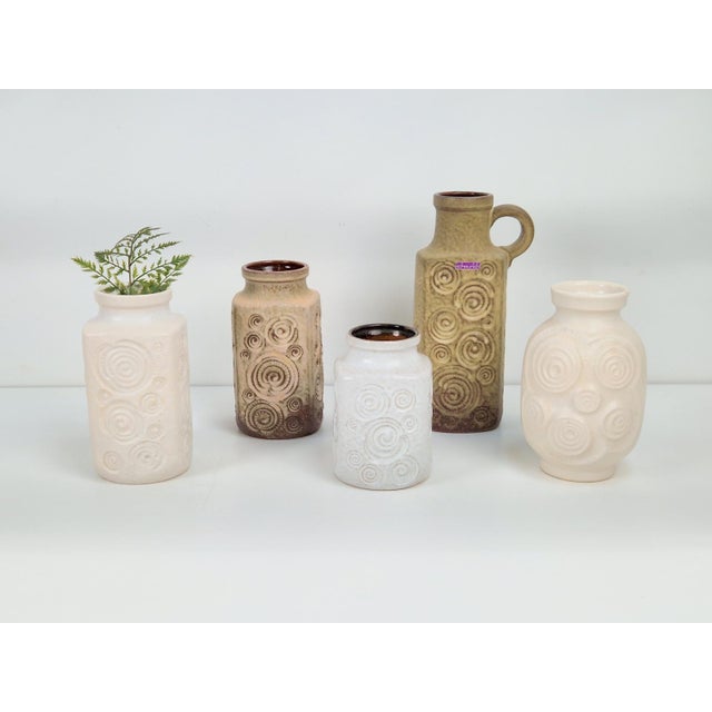 Mid-Century Modern Vintage Jura Vases from Scheurich Ceramic, W. Germany 1970s, Set of 5 For Sale - Image 3 of 10