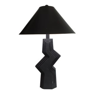 1980's Post Modern Zig Zag Plaster Lamps by Ziggurat For Sale