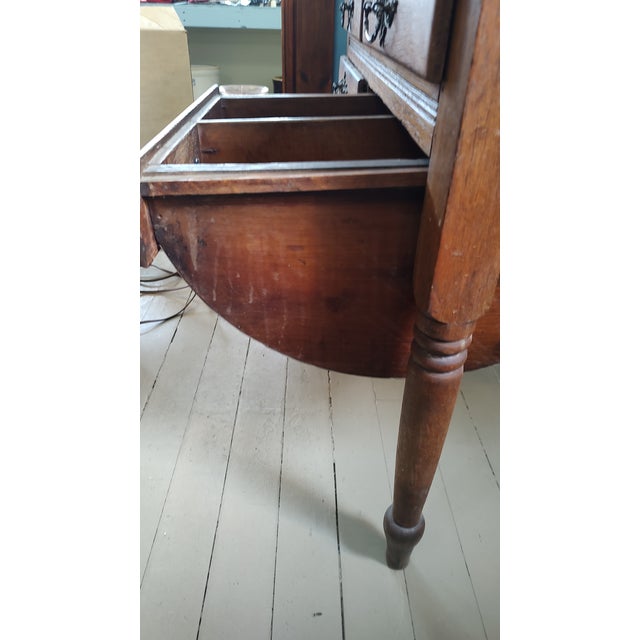 19th Century Marble Top Possum Belly Copper Lined Bins Kitchen Bakers Cabinet For Sale - Image 9 of 18